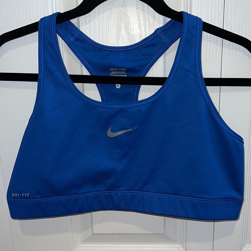Nike Pro Dri-FIT Women's Medium-Support Non-Padded Sports Bra | Size XL | Blue